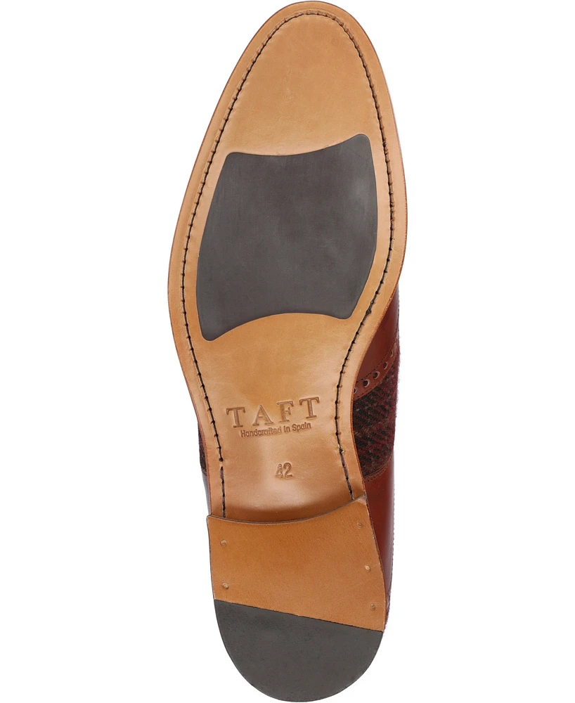 Taft Men's Wallace Handcrafted Leather and Wool Brogue Wingtip Oxford Lace-up Dress Shoe