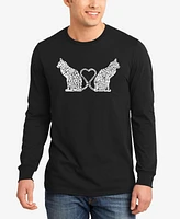 La Pop Art Cat Tail Hearts - Men's Word Long Sleeve T-Shirt