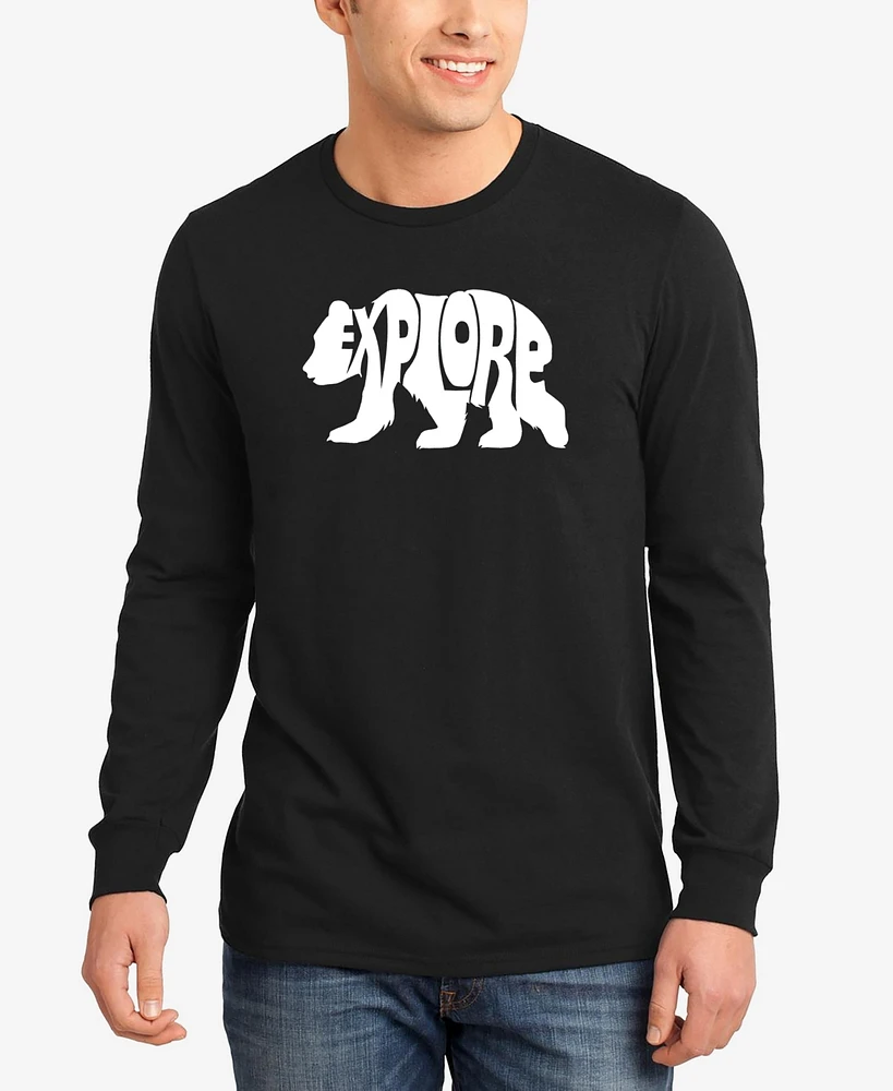 La Pop Art Explore - Men's Word Long Sleeve T-Shirt