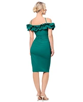 Xscape Women's Ruffled Off-The-Shoulder Sheath Dress