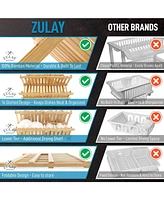 Zulay Kitchen Foldable Bamboo Dish Drying Rack - 2-Tier