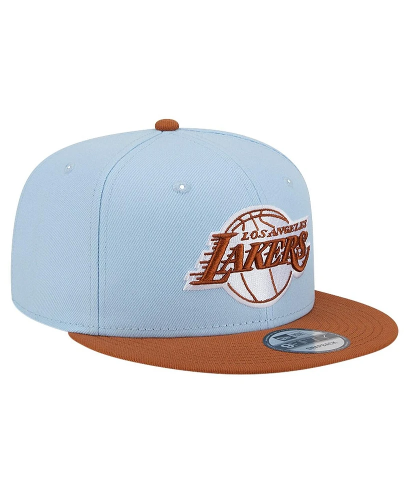 New Era Men's Light Blue/ Los Angeles Lakers 2-Tone Color Pack 9fifty Snapback Hat