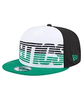 New Era Men's White/Kelly Green Boston Celtics Throwback Gradient Tech Font 9fifty Snapback Hat