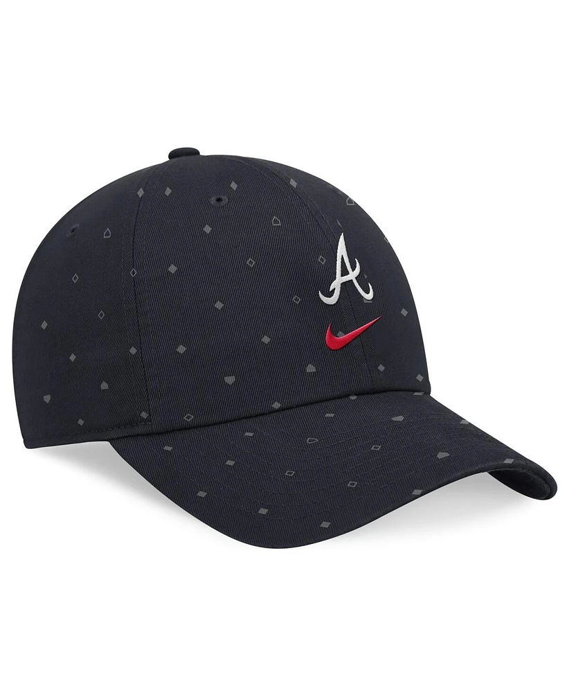 Nike Men's Navy Atlanta Braves Primetime Print Club Adjustable Hat