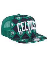 New Era Men's Kelly Green Boston Celtics Seeing Diamonds A-Frame Trucker 9fifty Snapback Hat