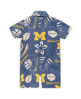 Wes Willy Infant Navy Michigan Wolverines Vintage-like Floral Romper