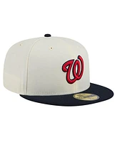 New Era Men's White Washington Nationals Evergreen Chrome 59Fifty Fitted Hat
