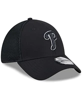 New Era Men's Philadelphia Phillies Evergreen Black White Neo 39Thirty Flex Hat