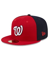 New Era Men's Red/Navy Washington Nationals Gameday Sideswipe 59Fifty Fitted Hat