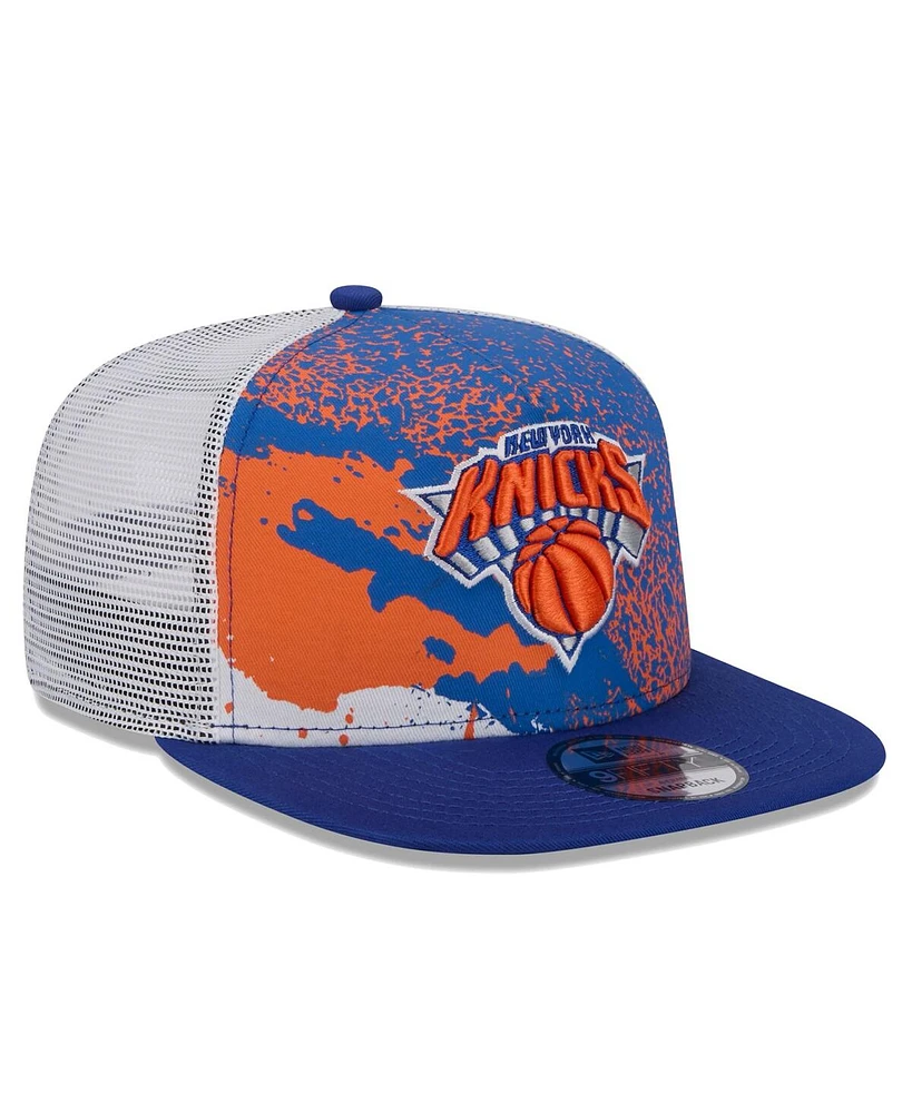 New Era Men's Blue New York Knicks Court Sport Speckle 9Fifty Snapback Hat