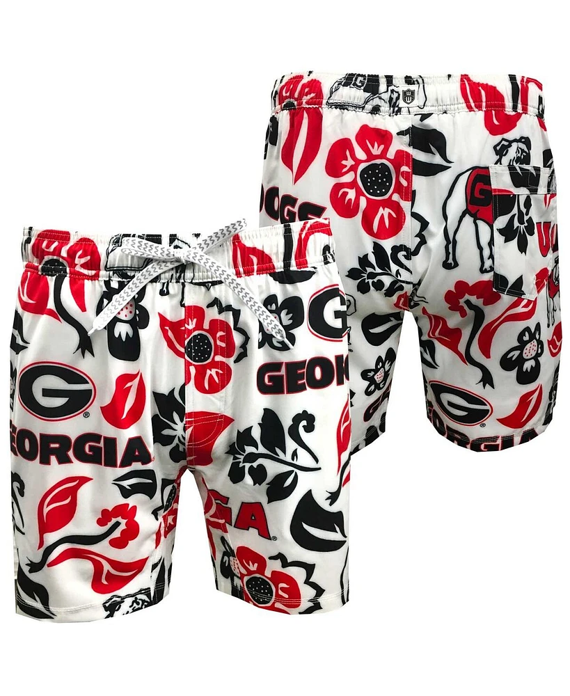 Wes Willy Youth White Georgia Bulldogs Allover Print Vault Tech Swim Trunks