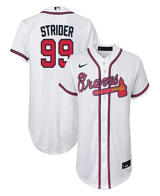 Nike Youth Spencer Strider White Atlanta Braves Home Replica Player Jersey