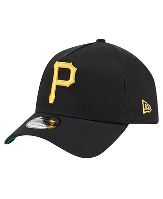 New Era Men's Black Pittsburgh Pirates Team Color A-Frame 9Forty Adjustable Hat