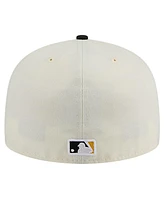 New Era Men's Cream Pittsburgh Pirates Evergreen Chrome 59Fifty Fitted Hat