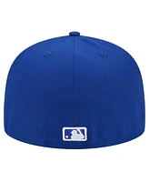 New Era Men's Royal Cleveland Guardians White Logo 59Fifty Fitted Hat