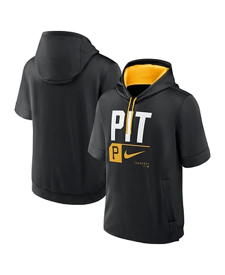 Nike Men's Black Pittsburgh Pirates Tri Code Lockup Short Sleeve Pullover Hoodie