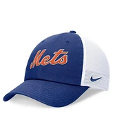 Nike Men's Royal New York Mets Evergreen Wordmark Trucker Adjustable Hat