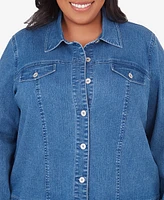 Alfred Dunner Plus Classic Fit Denim Jacket