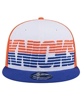 New Era Men's White/Blue New York Knicks Throwback Gradient Tech Font 9Fifty Snapback Hat