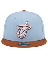 New Era Men's Light Blue/ Miami Heat 2-Tone Color Pack 9fifty Snapback Hat