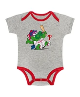 Outerstuff Newborn Infant Gray/White Philadelphia Phillies Two-Pack Play Ball Bodysuit Set