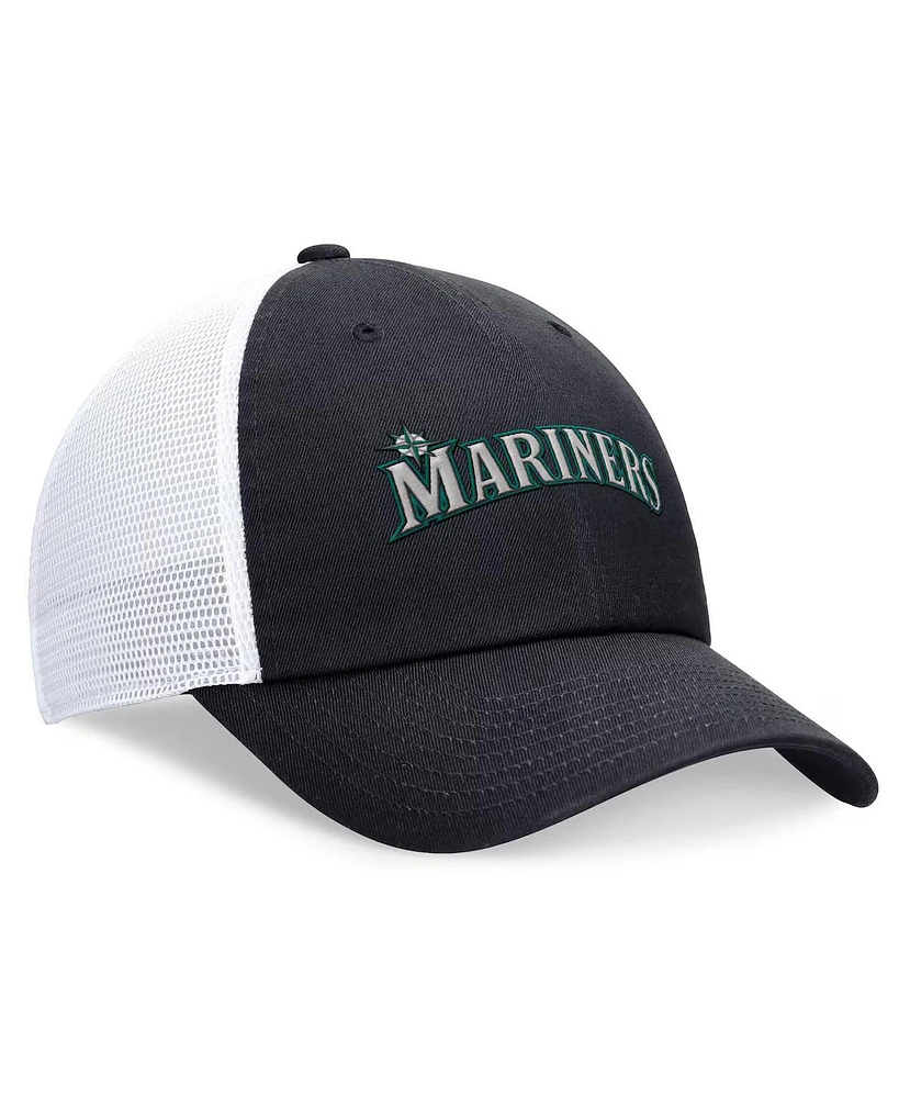 Nike Men's Navy Seattle Mariners Evergreen Wordmark Trucker Adjustable Hat