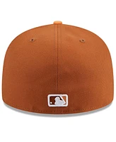 New Era Men's Brown/Orange Cincinnati Reds Spring Color Basic Two-Tone 59fifty Fitted Hat