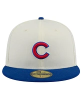 New Era Men's Cream Chicago Cubs Evergreen Chrome 59Fifty Fitted Hat