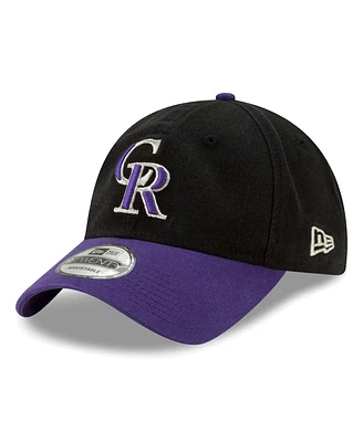New Era Men's Black Colorado Rockies Team Replica Core Classic 9Twenty Adjustable Hat