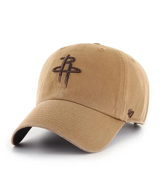47 Brand Men's Tan Houston Rockets Ballpark Clean Up Adjustable Hat
