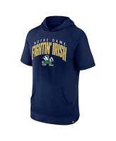 Fanatics Branded Men's Navy Notre Dame Fighting Irish Double Arch Raglan Short Sleeve Hoodie T-Shirt