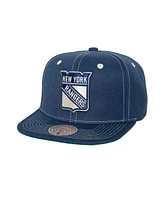 Mitchell Ness Men's Blue New York Rangers Energy Contrast Natural Snapback Hat