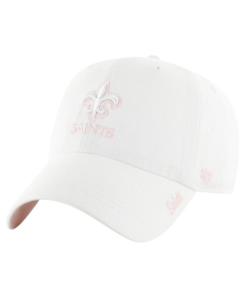 47 Women's White New Orleans Saints Ballpark Cheer Clean Up Adjustable Hat