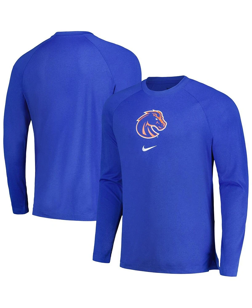 Nike Men's Royal Boise State Broncos Basketball Spotlight Raglan Performance Long Sleeve T-Shirt