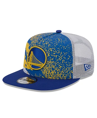 New Era Men's Royal Golden State Warriors Court Sport Speckle 9Fifty Snapback Hat