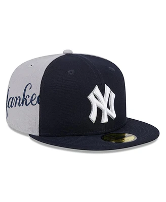 New Era Men's Navy/Gray York Yankees Gameday Sideswipe 59Fifty Fitted Hat