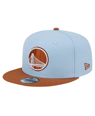 New Era Men's Light Blue/ Golden State Warriors 2-Tone Color Pack 9Fifty Snapback Hat