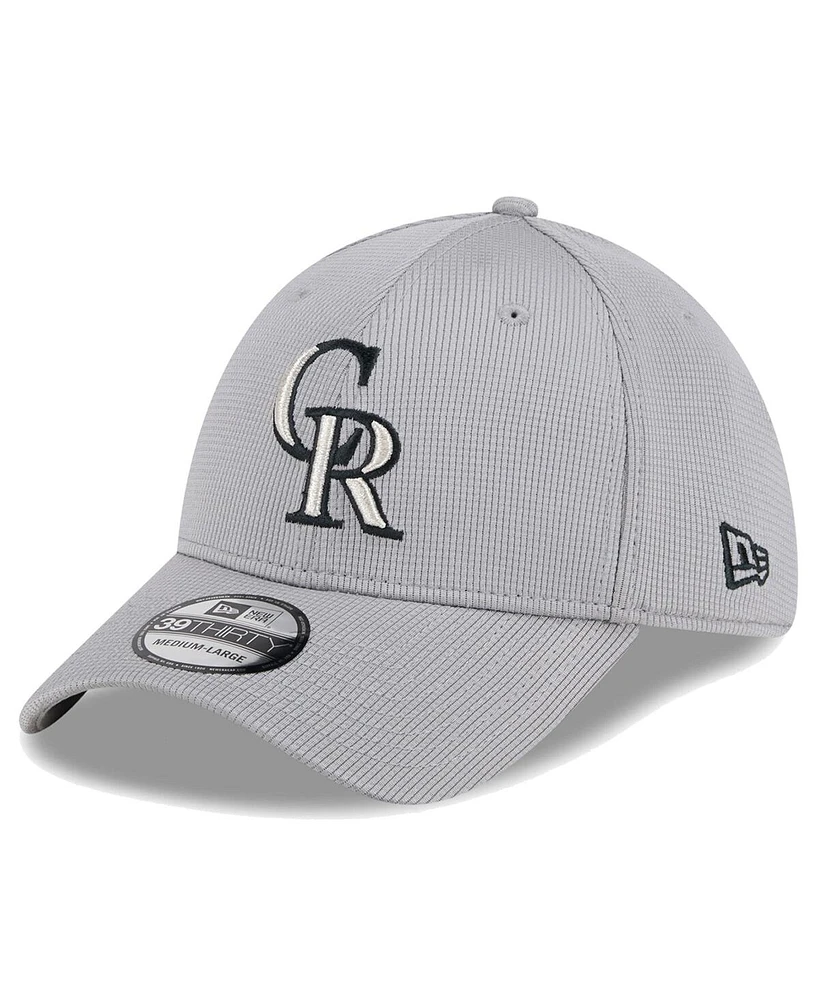 New Era Men's Gray Colorado Rockies Active Pivot 39Thirty Flex Hat