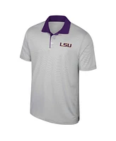 Colosseum Men's Gray Texas Longhorns Big Tall Tuck Striped Polo