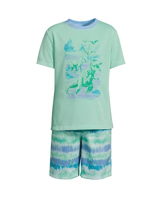 Lands' End Little Boys Short Sleeve Tee and Shorts Pajama Set