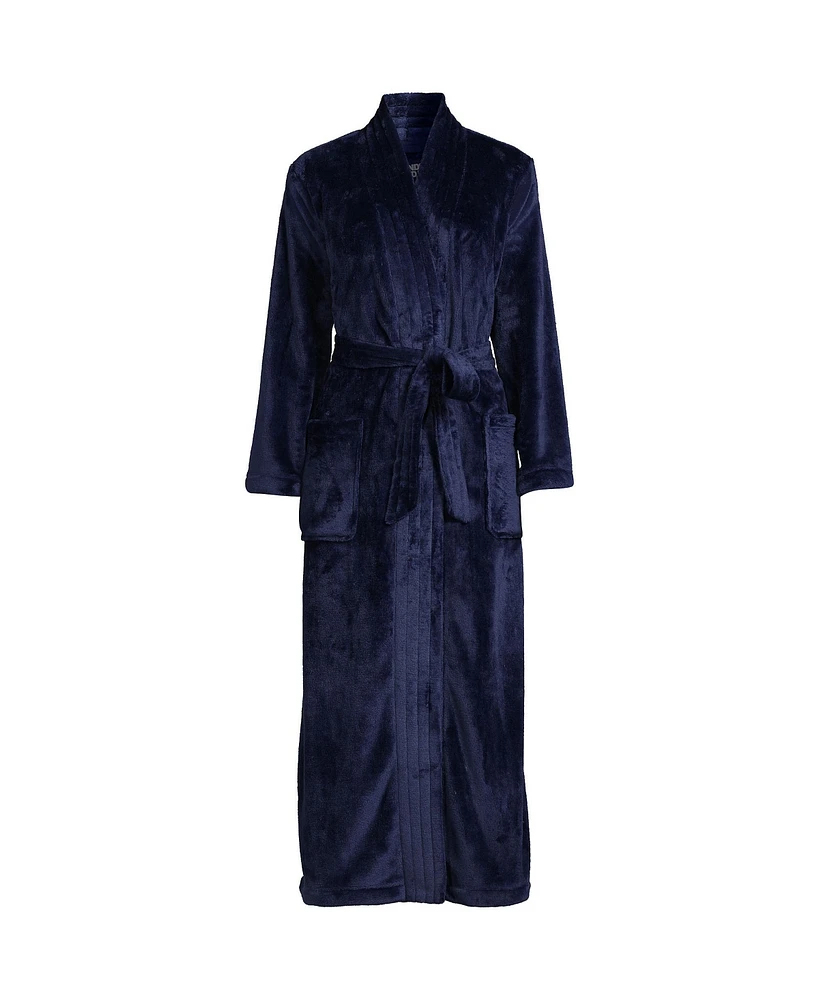 Lands' End Women's Tall Cozy Plush Long Wrap Robe