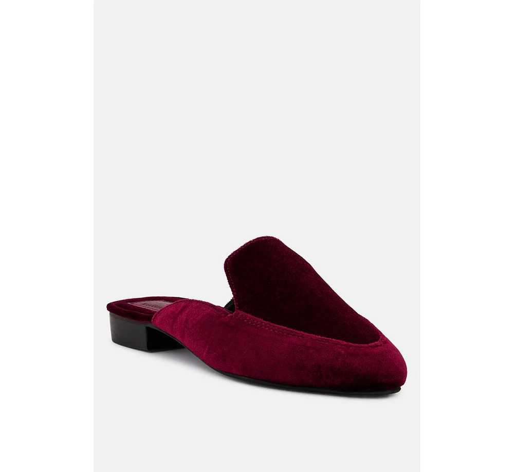 Rag & Co Batiste Womens Velvet Handcrafted Mules