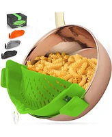 Zulay Kitchen Adjustable Clip On Silicone Pot Strainer For Most Pots & Pans