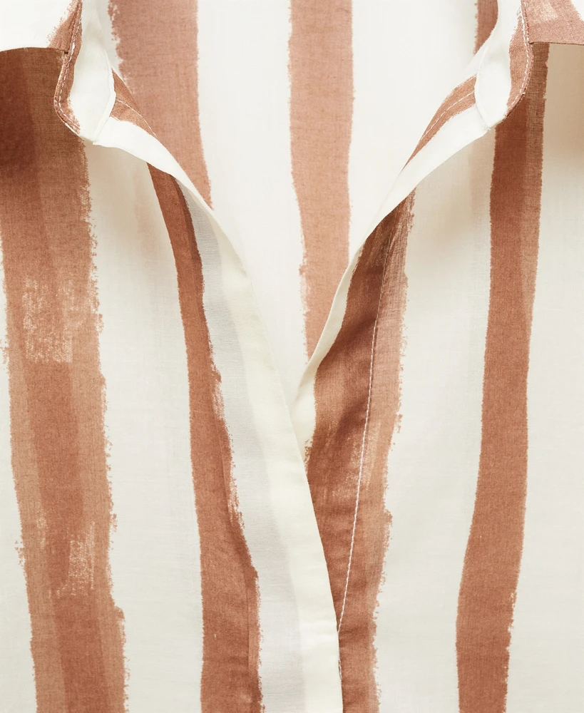 Mango Women's 100% Cotton Striped Shirt