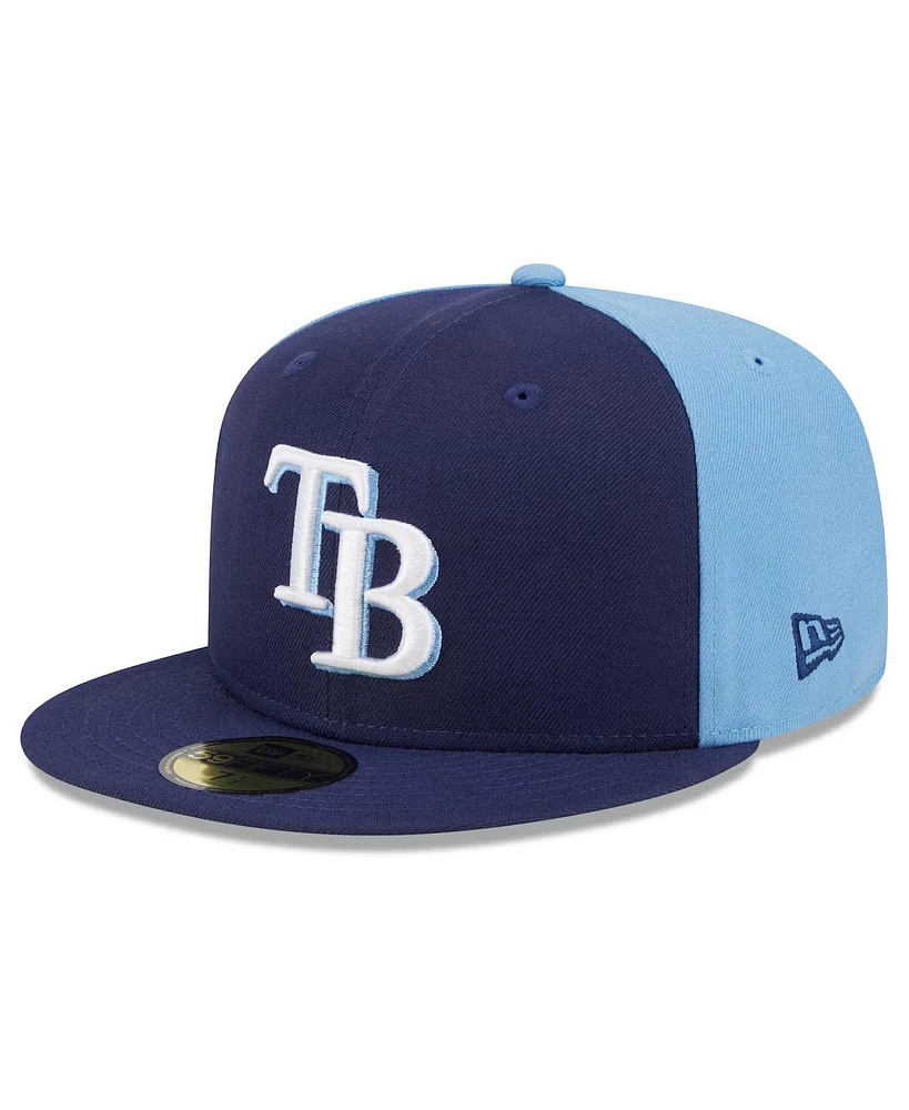 New Era Men's Navy/Light Blue Tampa Bay Rays Gameday Sideswipe 59Fifty Fitted Hat