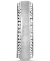 Men's Diamond Border Textured Eternity Band (1 ct. t.w.) 10k Gold