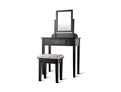 Slickblue Vanity Dressing Table Stool Set with Large Makeup Mirror