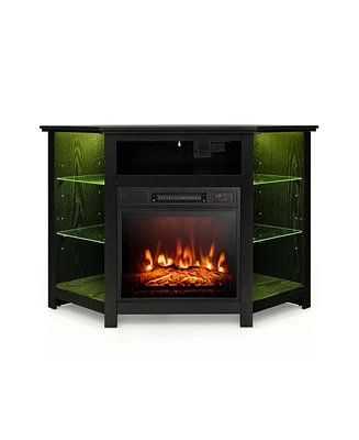 Slickblue Fireplace Corner Tv Stand with Led Lights and Smart App Control