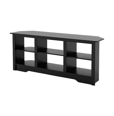 Slickblue 58 Inch Tv Stand with 6 Open Storage Shelves for TVs up to 65 Inches-Black