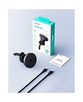 Aukey Hd-MC13 MagFusion Dash Qi2 Certified 1m Magnetic Fast Wireless Charging Phone Mount Usb C-c Cable Included